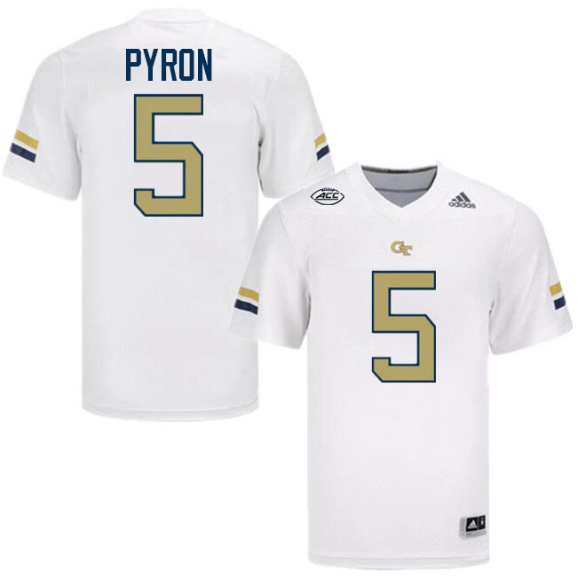 Zach Pyron Georgia Tech Jerseys,Georgia Tech Yellow Jackets College Football Uniforms-White